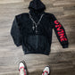 Heavy Weight Black Acid Wash "DIVINE" Hoodie