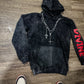 Heavy Weight Black Acid Wash "DIVINE" Hoodie